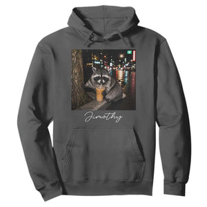 Jimothy Raccoon Drinking Iced Coffee Night City Aesthetic Hoodie