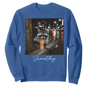 Jimothy Raccoon Drinking Iced Coffee Night City Aesthetic Sweatshirt
