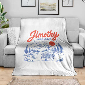 Jimothy Seattle Raccoon Throw Blanket Vintage Graphic Viral Short Spine Trash Panda Wildlife
