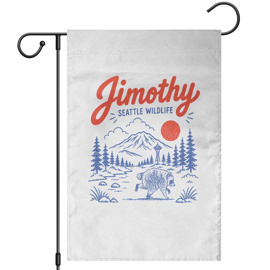 Jimothy Seattle Raccoon Garden Flag Vintage Graphic Viral Short Spine Trash Panda Wildlife TS10 White Print Your Wear