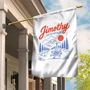 Jimothy Seattle Raccoon Garden Flag Vintage Graphic Viral Short Spine Trash Panda Wildlife