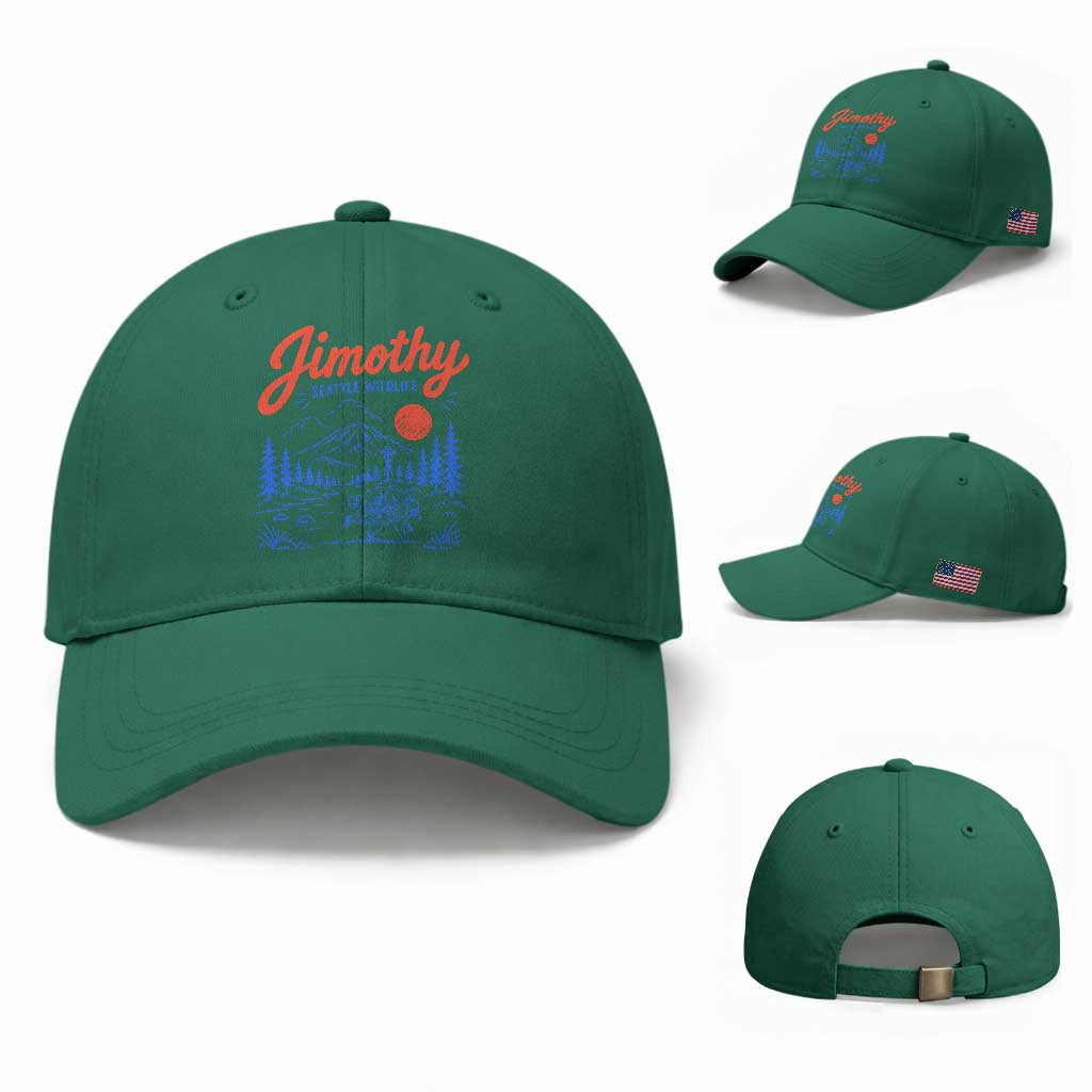 Jimothy Seattle Raccoon Baseball Cap Vintage Graphic Viral Short Spine Trash Panda Wildlife