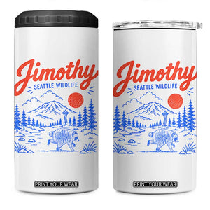 Jimothy Seattle Raccoon 4 in 1 Can Cooler Tumbler Vintage Graphic Viral Short Spine Trash Panda Wildlife