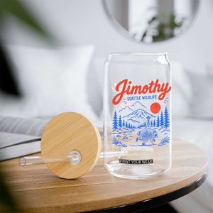 Jimothy Seattle Raccoon Glass Can Vintage Graphic Viral Short Spine Trash Panda Wildlife