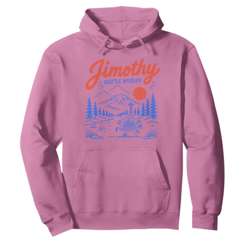 Jimothy Seattle Raccoon Hoodie Vintage Graphic Viral Short Spine Trash Panda Wildlife