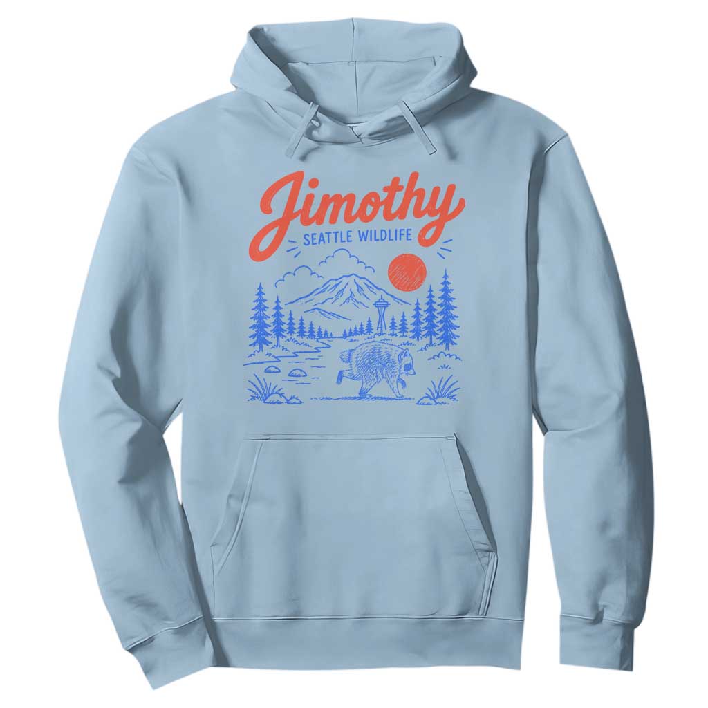 Jimothy Seattle Raccoon Hoodie Vintage Graphic Viral Short Spine Trash Panda Wildlife