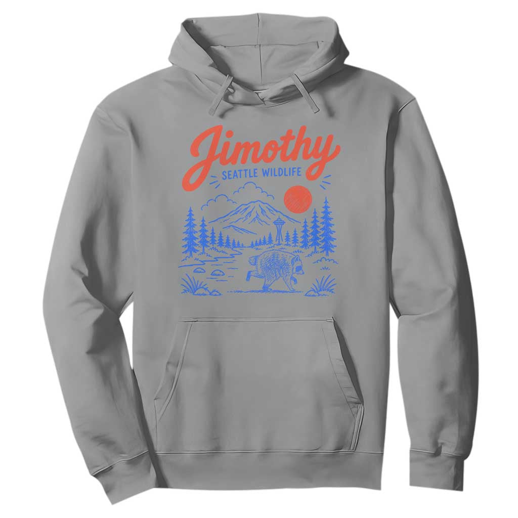 Jimothy Seattle Raccoon Hoodie Vintage Graphic Viral Short Spine Trash Panda Wildlife