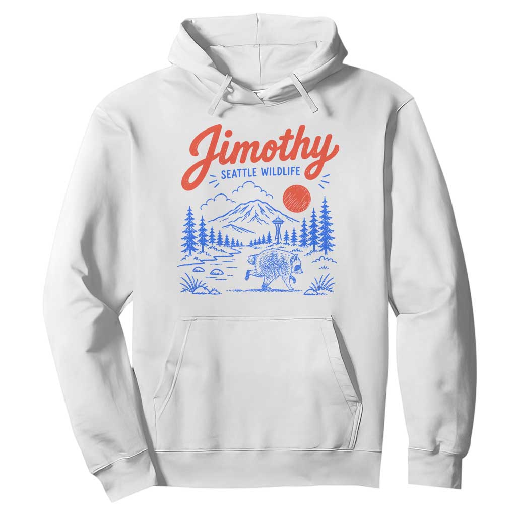 Jimothy Seattle Raccoon Hoodie Vintage Graphic Viral Short Spine Trash Panda Wildlife TS10 White Print Your Wear