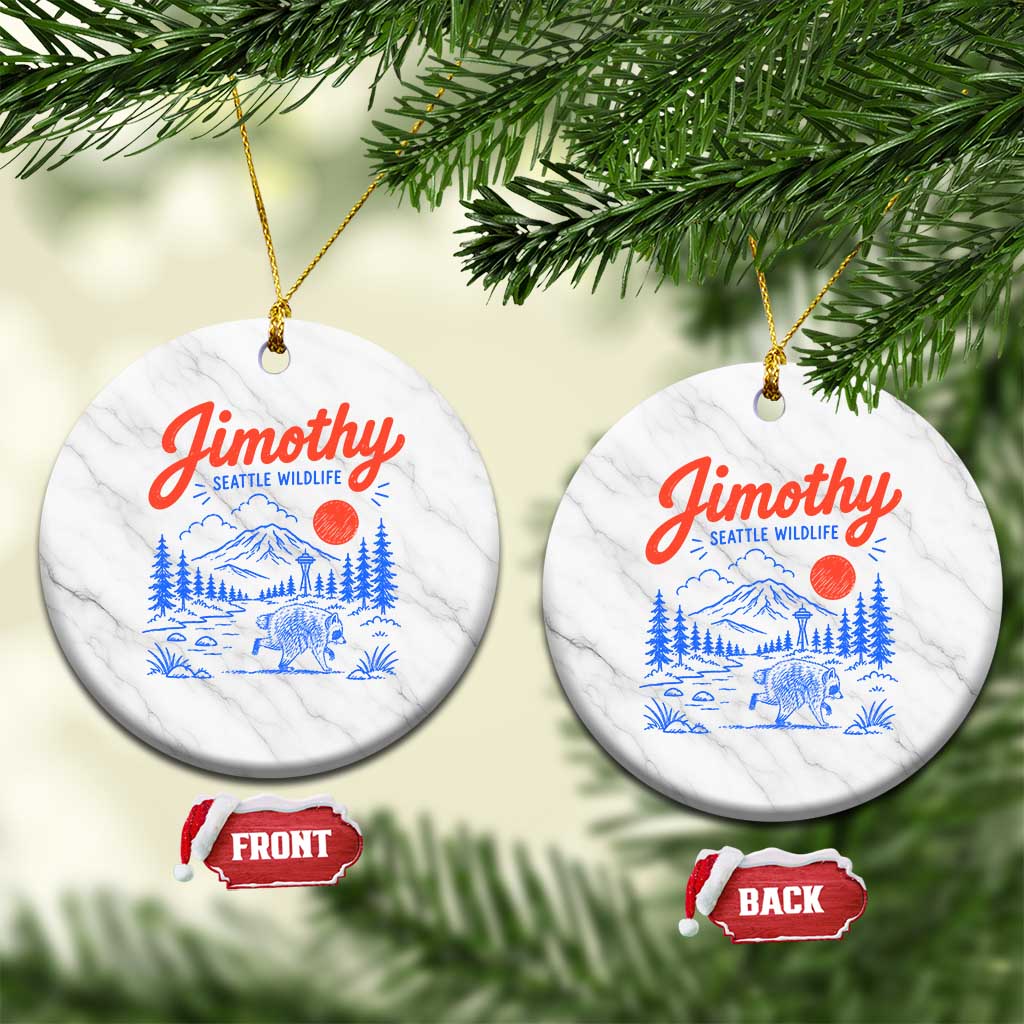 Jimothy Seattle Raccoon Ceramic Ornament Vintage Graphic Viral Short Spine Trash Panda Wildlife TS10 1pc White Marble Print Your Wear