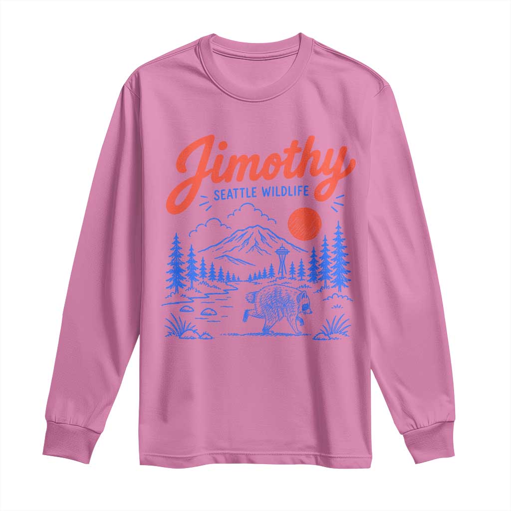 Jimothy Seattle Raccoon Long Sleeve Shirt Vintage Graphic Viral Short Spine Trash Panda Wildlife