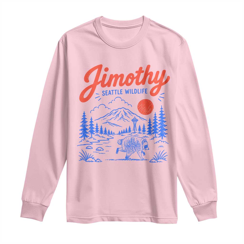 Jimothy Seattle Raccoon Long Sleeve Shirt Vintage Graphic Viral Short Spine Trash Panda Wildlife
