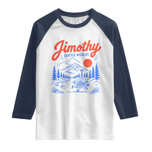 Jimothy Seattle Raccoon Raglan Shirt Vintage Graphic Viral Short Spine Trash Panda Wildlife