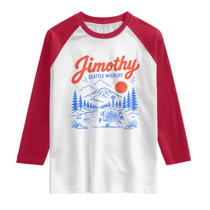 Jimothy Seattle Raccoon Raglan Shirt Vintage Graphic Viral Short Spine Trash Panda Wildlife