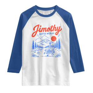 Jimothy Seattle Raccoon Raglan Shirt Vintage Graphic Viral Short Spine Trash Panda Wildlife