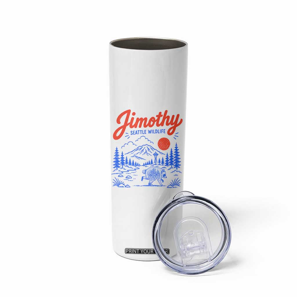 Jimothy Seattle Raccoon Skinny Tumbler Vintage Graphic Viral Short Spine Trash Panda Wildlife