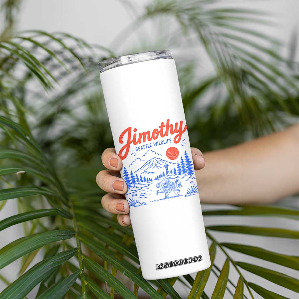 Jimothy Seattle Raccoon Skinny Tumbler Vintage Graphic Viral Short Spine Trash Panda Wildlife