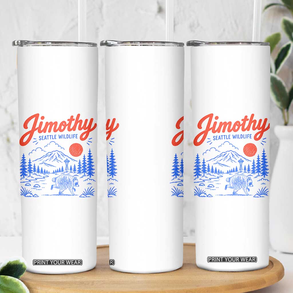 Jimothy Seattle Raccoon Skinny Tumbler Vintage Graphic Viral Short Spine Trash Panda Wildlife