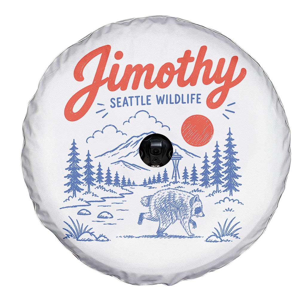 Jimothy Seattle Raccoon Spare Tire Cover Vintage Graphic Viral Short Spine Trash Panda Wildlife