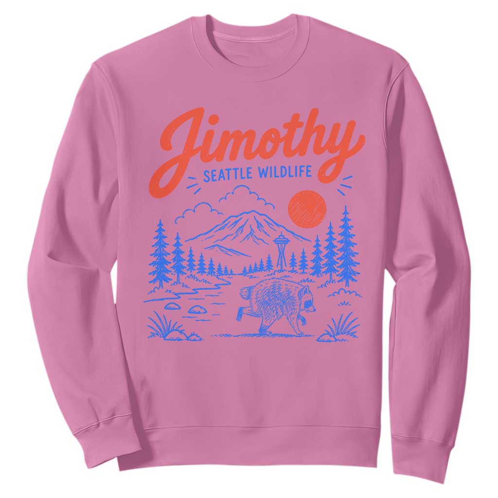 Jimothy Seattle Raccoon Sweatshirt Vintage Graphic Viral Short Spine Trash Panda Wildlife