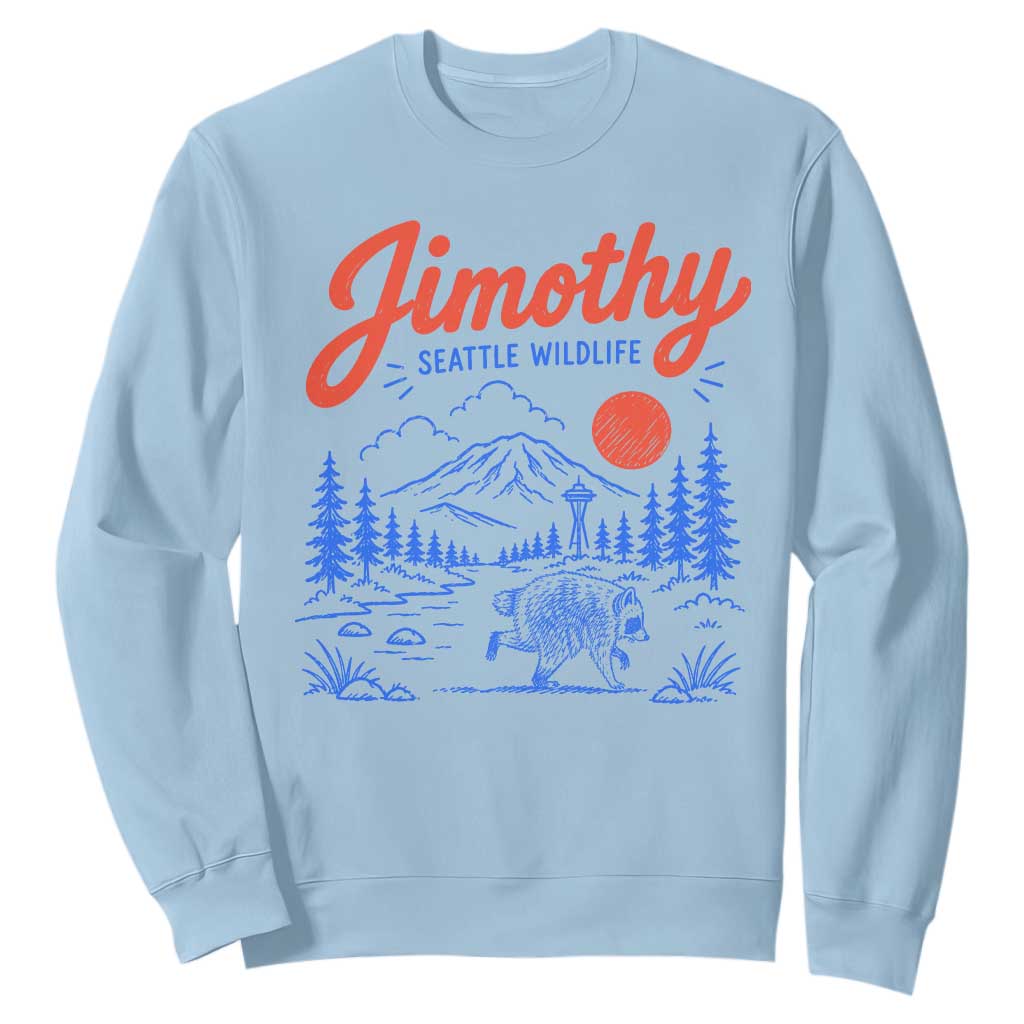 Jimothy Seattle Raccoon Sweatshirt Vintage Graphic Viral Short Spine Trash Panda Wildlife