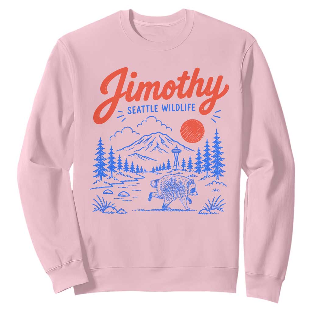 Jimothy Seattle Raccoon Sweatshirt Vintage Graphic Viral Short Spine Trash Panda Wildlife