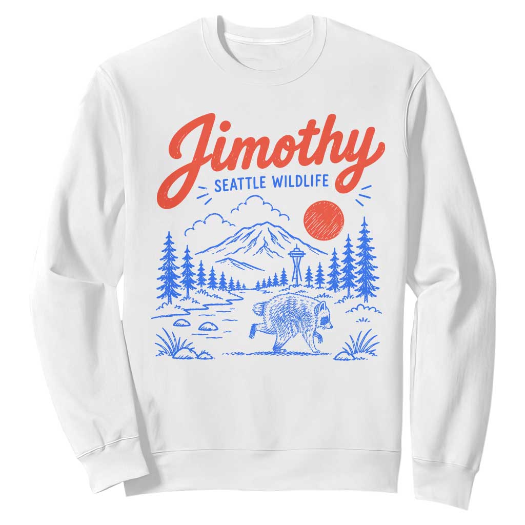 Jimothy Seattle Raccoon Sweatshirt Vintage Graphic Viral Short Spine Trash Panda Wildlife