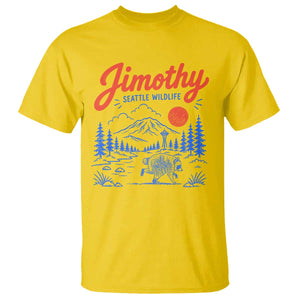 Jimothy Seattle Raccoon T Shirt Vintage Graphic Viral Short Spine Trash Panda Wildlife