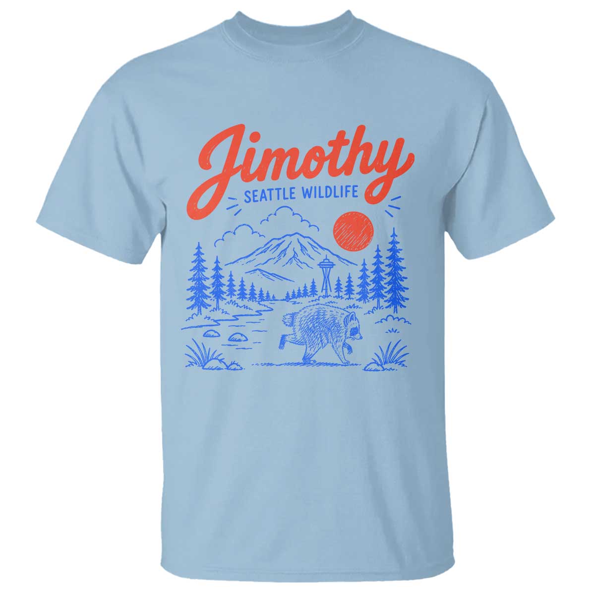 Jimothy Seattle Raccoon T Shirt Vintage Graphic Viral Short Spine Trash Panda Wildlife