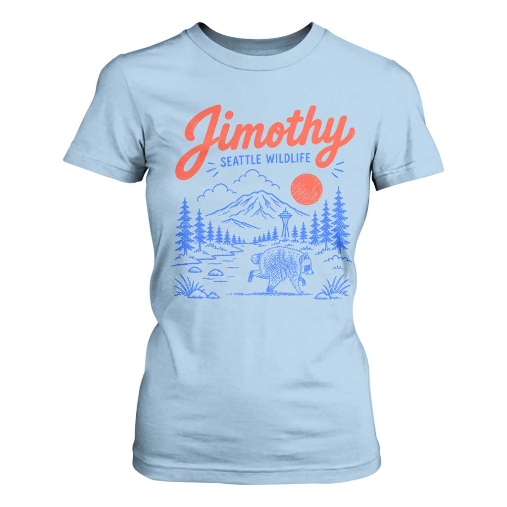Jimothy Seattle Raccoon T Shirt For Women Vintage Graphic Viral Short Spine Trash Panda Wildlife