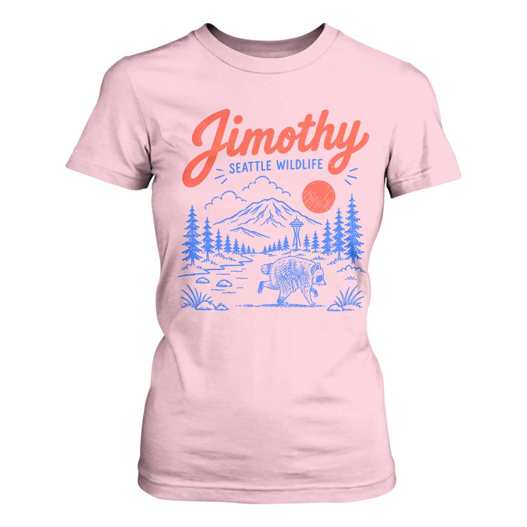 Jimothy Seattle Raccoon T Shirt For Women Vintage Graphic Viral Short Spine Trash Panda Wildlife
