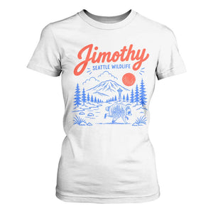 Jimothy Seattle Raccoon T Shirt For Women Vintage Graphic Viral Short Spine Trash Panda Wildlife