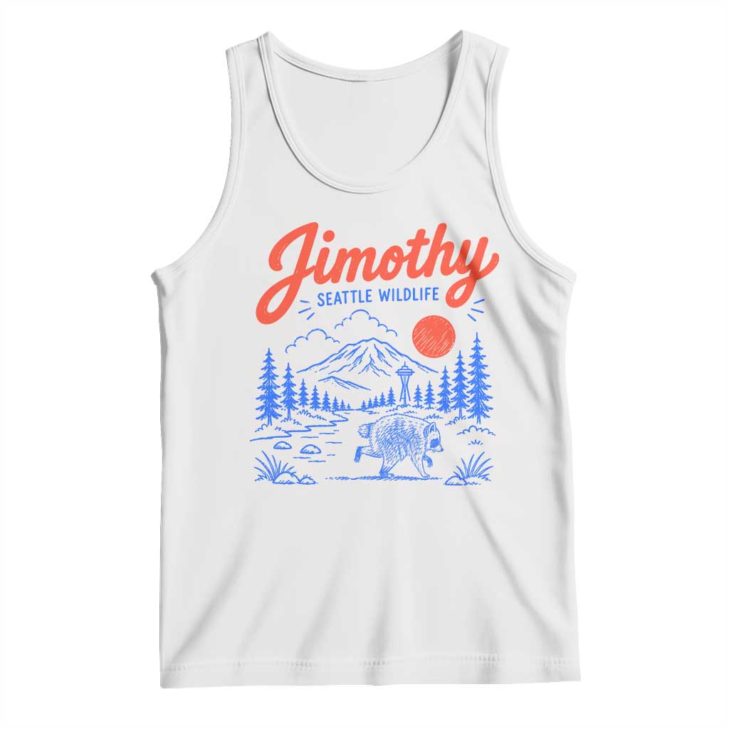 Jimothy Seattle Raccoon Tank Top Vintage Graphic Viral Short Spine Trash Panda Wildlife TS10 White Print Your Wear