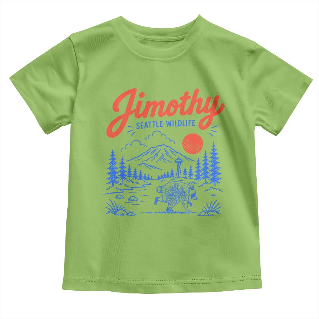 Jimothy Seattle Raccoon Toddler T Shirt Vintage Graphic Viral Short Spine Trash Panda Wildlife