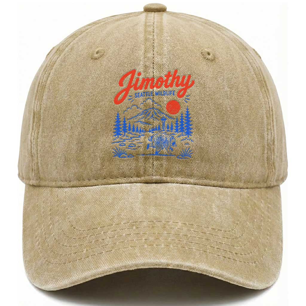 Jimothy Seattle Raccoon Washed Cotton Baseball Cap Vintage Graphic Viral Short Spine Trash Panda Wildlife TS10 Print Your Wear