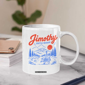 Jimothy Seattle Raccoon Coffee Mug Vintage Graphic Viral Short Spine Trash Panda Wildlife