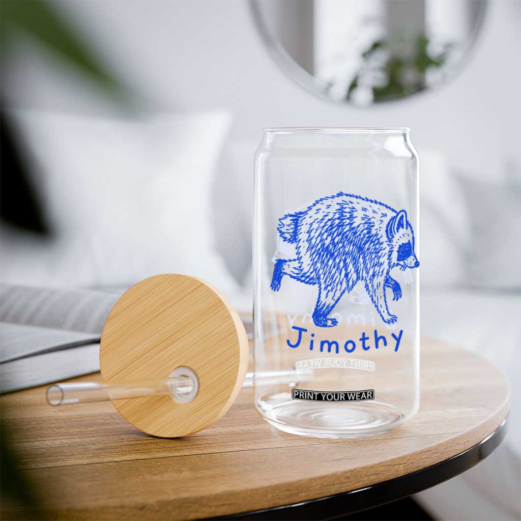 Jimothy Viral Raccoon Glass Can Funny Trash Panda Wildlife