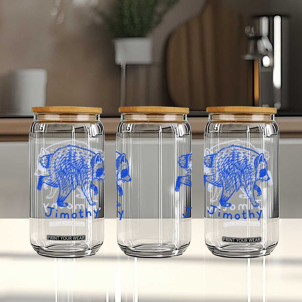 Jimothy Viral Raccoon Glass Can Funny Trash Panda Wildlife