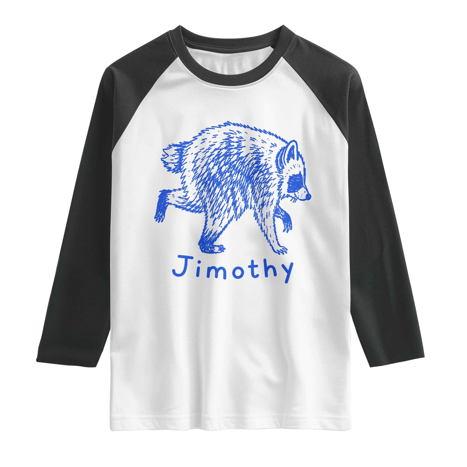 Jimothy Viral Raccoon Raglan Shirt Funny Trash Panda Wildlife TS10 White Black Print Your Wear
