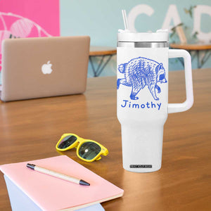 Jimothy Viral Raccoon Tumbler With Handle Funny Trash Panda Wildlife