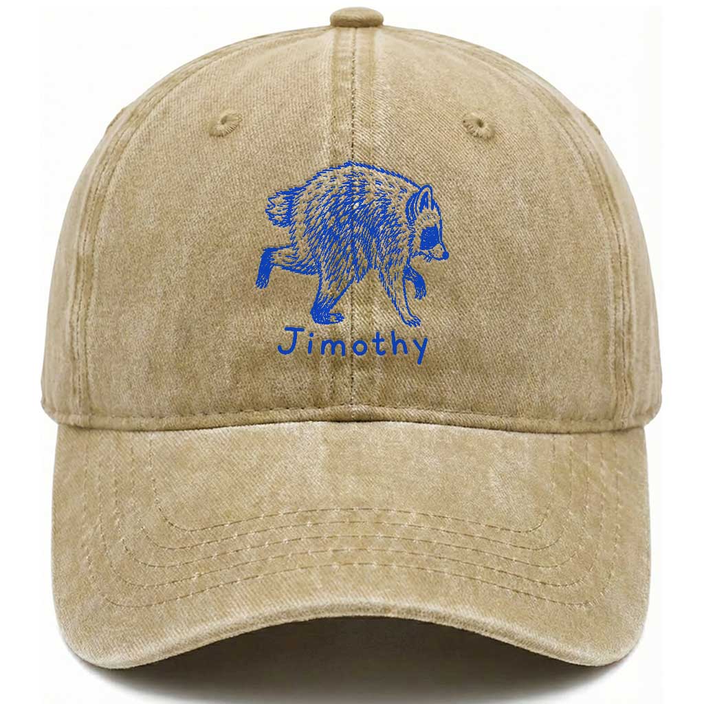 Jimothy Viral Raccoon Washed Cotton Baseball Cap Funny Trash Panda Wildlife TS10 Print Your Wear