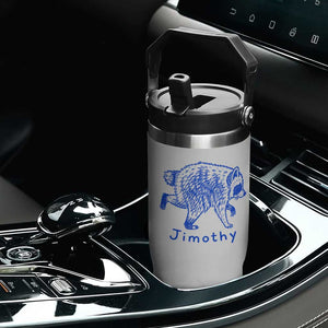 Jimothy Viral Raccoon Flip Straw Tumbler Funny Trash Panda Wildlife