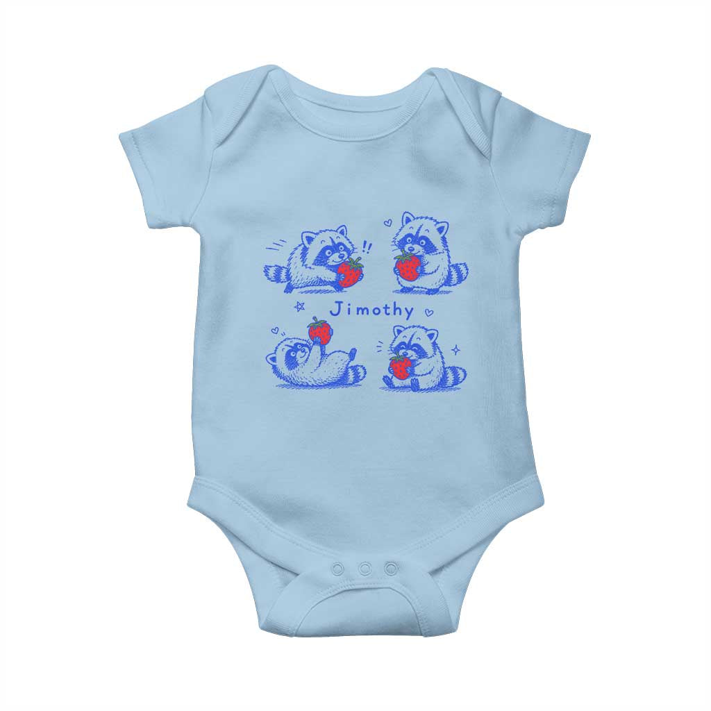 Funny Jimothy Viral Raccoon Baby Onesie Cute Baby Trash Panda Strawberry