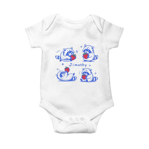 Funny Jimothy Viral Raccoon Baby Onesie Cute Baby Trash Panda Strawberry
