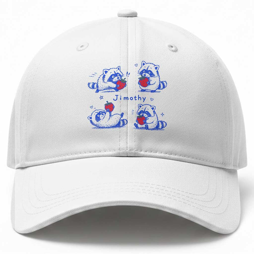 Funny Jimothy Viral Raccoon Baseball Cap Cute Baby Trash Panda Strawberry TS10 Print Your Wear