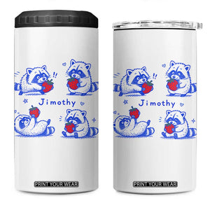 Funny Jimothy Viral Raccoon 4 in 1 Can Cooler Tumbler Cute Baby Trash Panda Strawberry