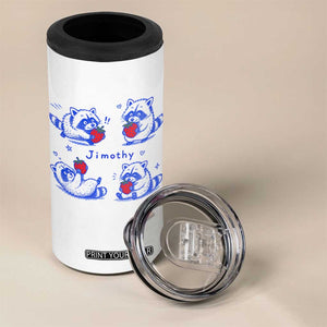 Funny Jimothy Viral Raccoon 4 in 1 Can Cooler Tumbler Cute Baby Trash Panda Strawberry
