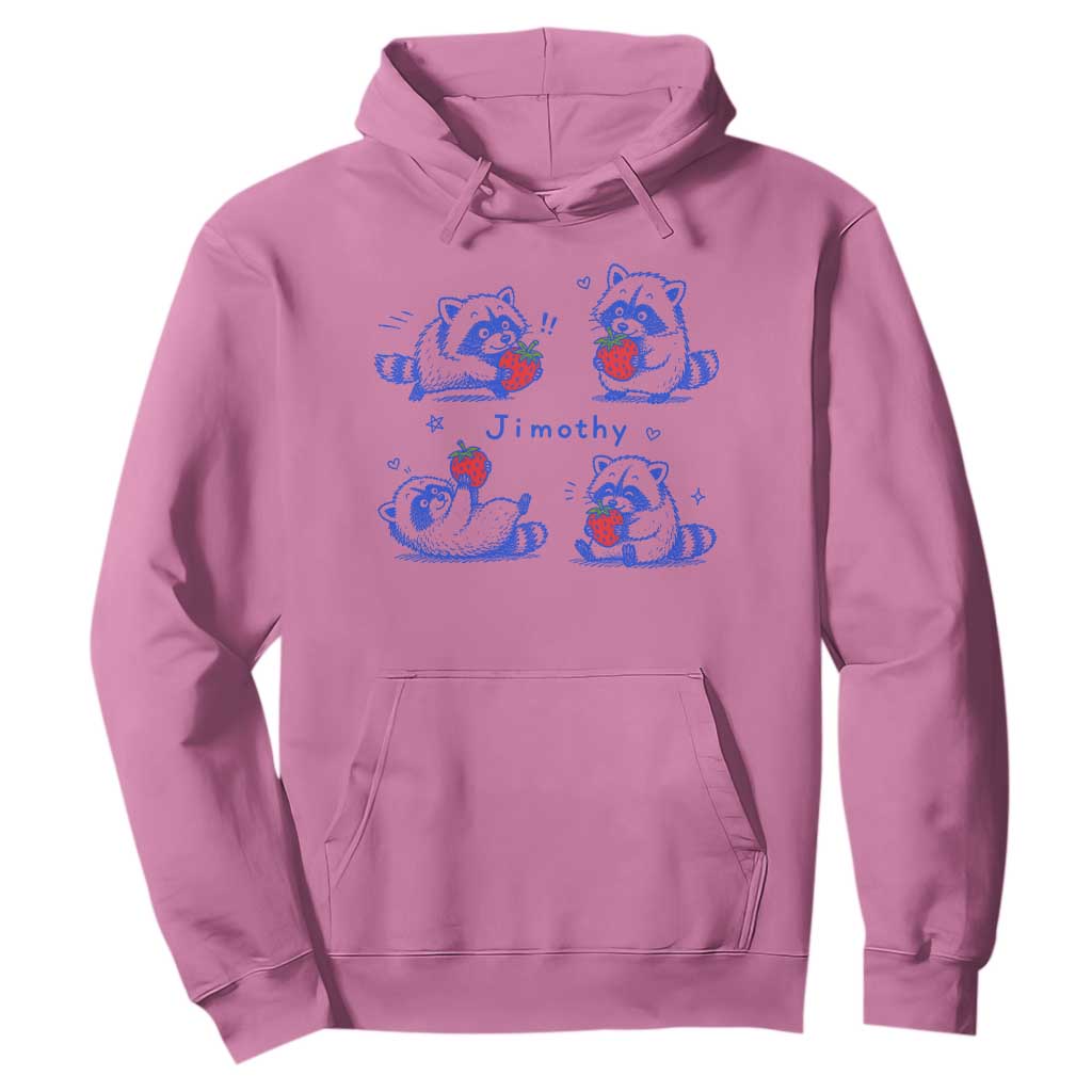 Funny Jimothy Viral Raccoon Hoodie Cute Baby Trash Panda Strawberry