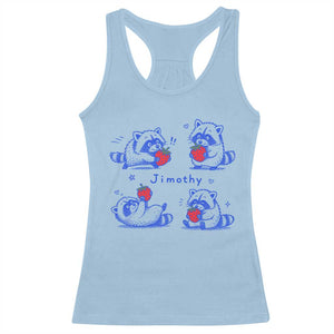 Funny Jimothy Viral Raccoon Racerback Tank Top Cute Baby Trash Panda Strawberry
