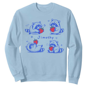 Funny Jimothy Viral Raccoon Sweatshirt Cute Baby Trash Panda Strawberry