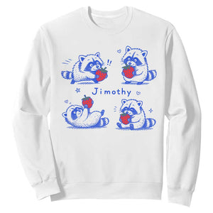 Funny Jimothy Viral Raccoon Sweatshirt Cute Baby Trash Panda Strawberry